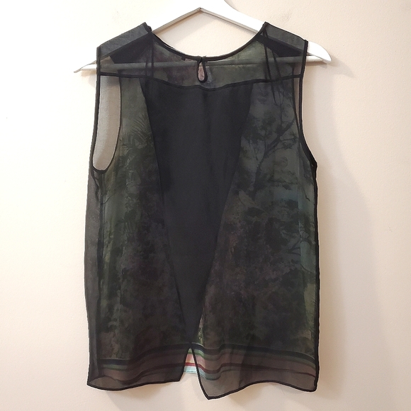 Zara - Sheer Bird and Flower Print Top - Size S - Picture 3 of 9